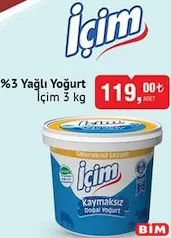 İÇİM %3 YAĞLI YOĞURT 3 KG
